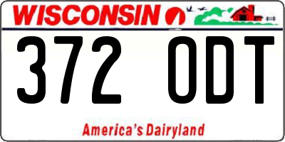 WI license plate 372ODT