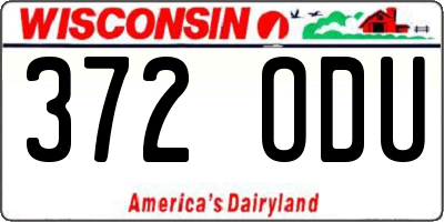 WI license plate 372ODU