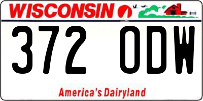 WI license plate 372ODW