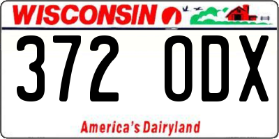 WI license plate 372ODX