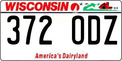 WI license plate 372ODZ