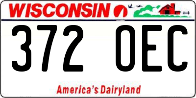 WI license plate 372OEC
