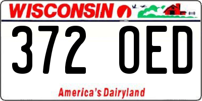 WI license plate 372OED
