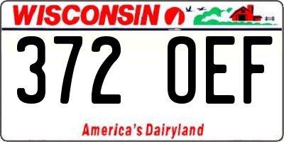 WI license plate 372OEF