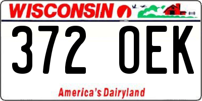 WI license plate 372OEK