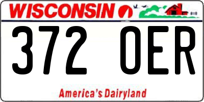 WI license plate 372OER