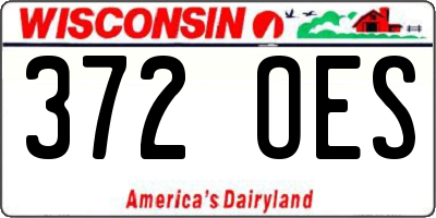 WI license plate 372OES