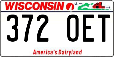 WI license plate 372OET