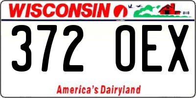 WI license plate 372OEX
