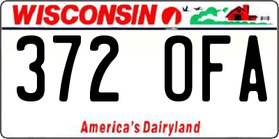 WI license plate 372OFA