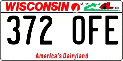WI license plate 372OFE