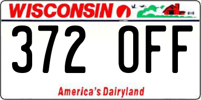 WI license plate 372OFF