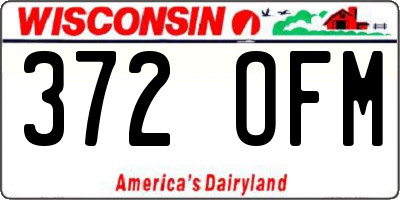 WI license plate 372OFM