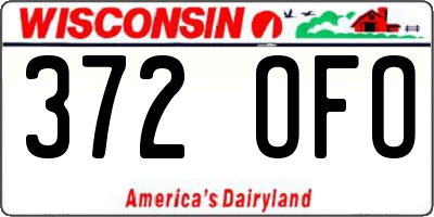 WI license plate 372OFO