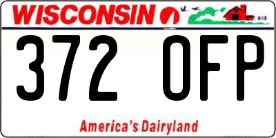 WI license plate 372OFP