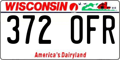 WI license plate 372OFR