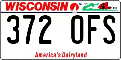 WI license plate 372OFS