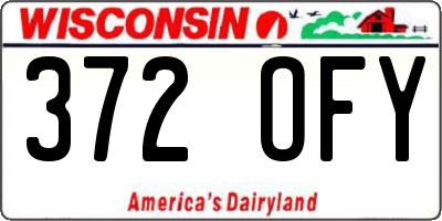 WI license plate 372OFY