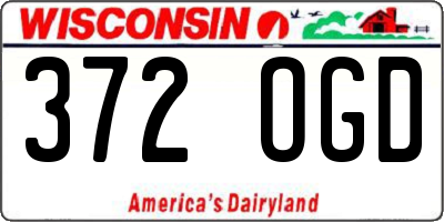 WI license plate 372OGD