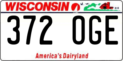 WI license plate 372OGE