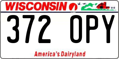 WI license plate 372OPY