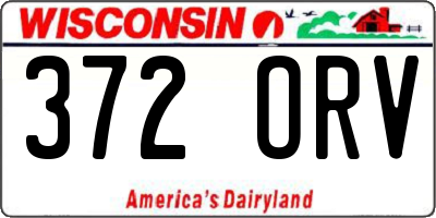 WI license plate 372ORV