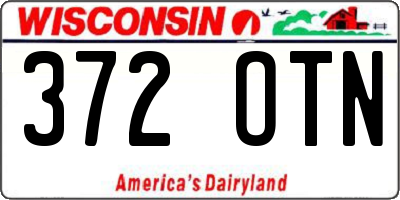 WI license plate 372OTN