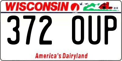 WI license plate 372OUP