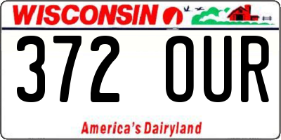 WI license plate 372OUR