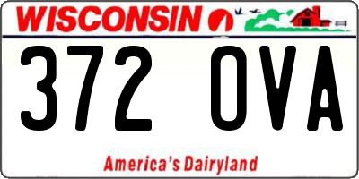 WI license plate 372OVA