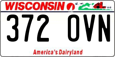 WI license plate 372OVN
