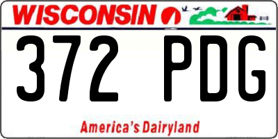 WI license plate 372PDG