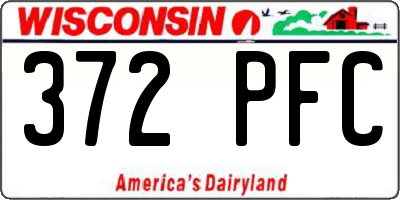 WI license plate 372PFC