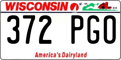 WI license plate 372PGO