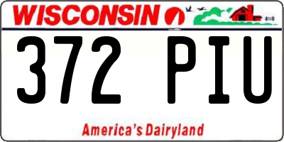 WI license plate 372PIU