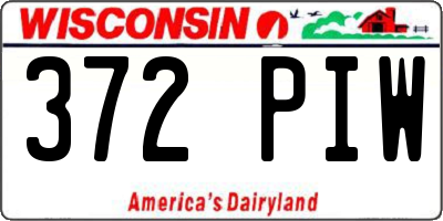 WI license plate 372PIW