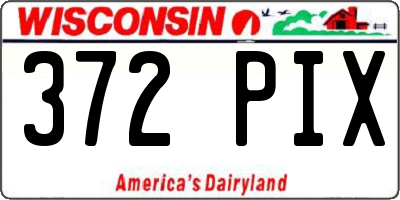 WI license plate 372PIX
