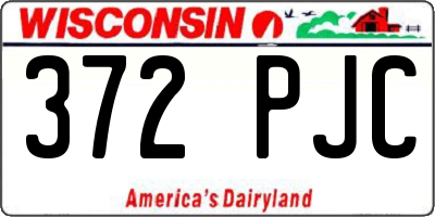 WI license plate 372PJC