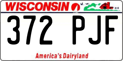 WI license plate 372PJF