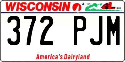 WI license plate 372PJM