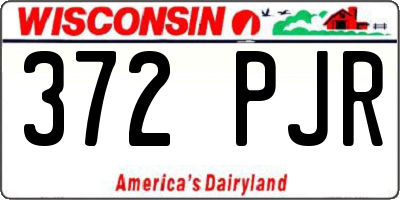 WI license plate 372PJR