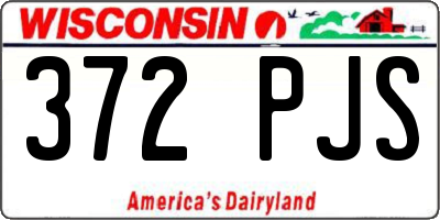 WI license plate 372PJS