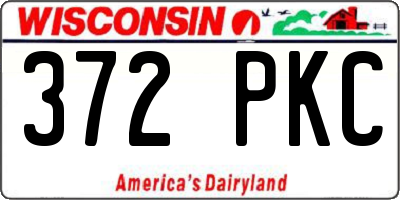 WI license plate 372PKC