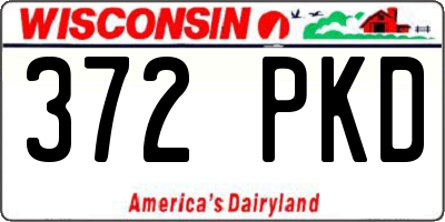 WI license plate 372PKD