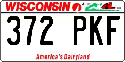 WI license plate 372PKF
