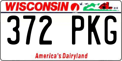 WI license plate 372PKG