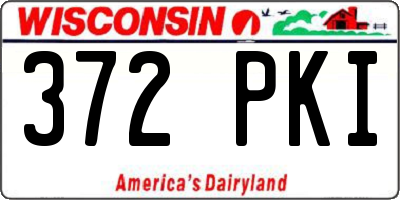 WI license plate 372PKI