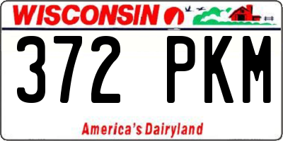 WI license plate 372PKM