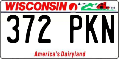 WI license plate 372PKN