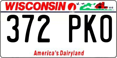 WI license plate 372PKO